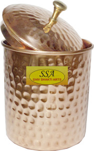 SSA Copper hammered box with lid - 500 ml Copper Multi-purpose Storage Container