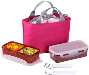 Art N Soul Lanche Softline Tiffin Pack 2 Containers Lunch Box - 470 ml Plastic Food Storage