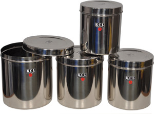 KCL Deep Dabba 4pc Container - 3000 ml, 4000 ml, 5000 ml, 6000 ml Stainless Steel Food Storage