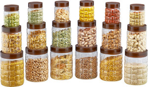 Steelo Steelo 18 pcs PET Container Set - 300ml x 6, 600ml x 6, 1200ml x 6 (Solitaire) - 300 ml, 600 ml, 1200 ml Plastic Food Storage