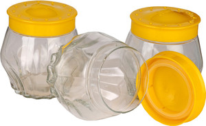 Somil Stylish Spice Container Set Of Three In New Transparent Design - 620 ml Glass Multi-purpose Storage Container