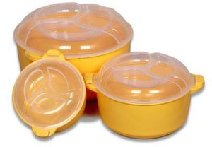 JMD HOMEWARE Twist Microwave Safe Containers Set Medium - 500 ml, 1100 ml, 2100 ml Plastic Food Storage