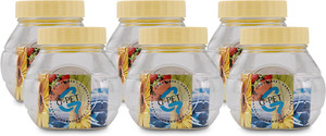 GPET Round Jar Cut Matka - Set Of 6 - 250 ml Plastic Food Storage