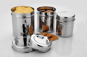 TRIS Tris Ubha Dabba small 3pcs set - 250 ml, 450 ml, 600 ml Stainless Steel Multi-purpose Storage Container