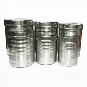 Aditya Info - 2700 ml, 2100 ml, 1700 ml, 1300 ml, 1100 ml, 800 ml Stainless Steel Grocery Container