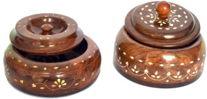 Woodino Handicrafts Masala Box Pro2 - 200 ml Wooden Multi-purpose Storage Container