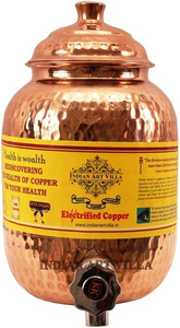IndianArtVilla Copper Water Pot Tank Dispenser - 2 L Copper Multi-purpose Storage Container