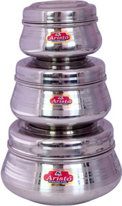 Aristo Houseware - 625 ml, 1900 ml Stainless Steel Food Storage