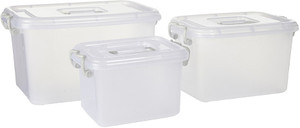 Howards Set of 3 Multipurpose Storage Box - 6000 ml, 1000 ml, 2300 ml Plastic Food Storage