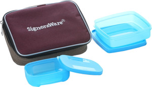 Signoraware Twin Smart Lunch Box (With Bag) - 350 ml, 140 ml Plastic Food Storage
