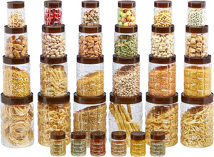 Steelo Steelo 30 pcs PET Container Set - 200ml x 6, 300ml x 6, 600ml x 6, 1200ml x 6, 2000ml x 6 (Solitaire) - 200 ml, 300 ml, 600 ml Plastic Food Storage