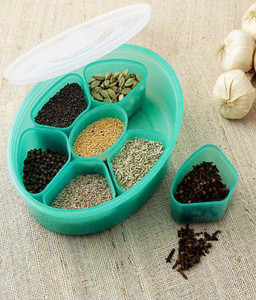 Magenta Green Spice Box / Masala Box / Dry Fruit Box - 1750 ml Plastic Food Storage