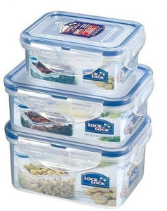 Lock & Lock Economy Storage Container Assorted 3 Pcs - 470 ml, 350 ml, 180 ml Plastic Food Storage