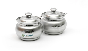 Coconut Coated Ghee Pot - 250 ml Stainless Steel Food Storage