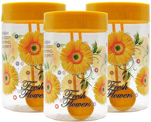 GPET Print Magic Container - Yellow - Set of 3 - 450 ml Plastic Food Storage