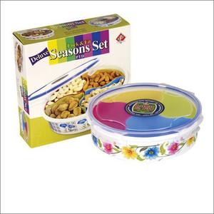 dk-eSTOR Lock & Fit Deluxe Season Multipurpose Gift set - 1 L Plastic Multi-purpose Storage Container