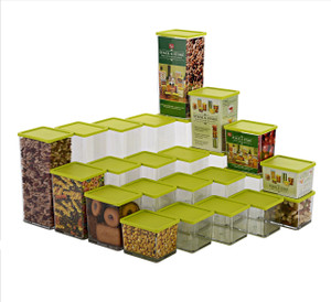 Disha Marketing Unbreakable Foodgrade Transparent 12 M Containers yellow - 800 ml Plastic Food Storage