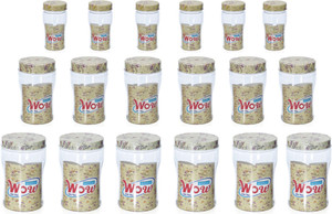 Steelo Wow - 300ml X 6, 500ml X 6, 1000ml X 6 Plastic Food Storage(Pack OF 18, beige) - 300 ml, 500 ml, 1000 ml Plastic Food Storage