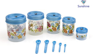 Sunshine Prince Mini 5 Piece Floral Printed Set - 1750 ml Plastic Food Storage