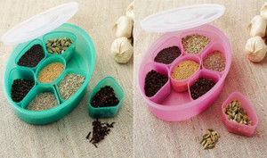 Your Choice Pink & Green (Pack of 2) Spice/ Masala/ Dry Fruit Box - 1750 ml Plastic Food Storage