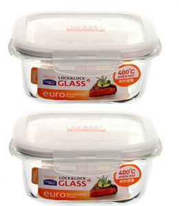 Lock & Lock Euro Square Bake and Store - 750 ml Glass Food Storage