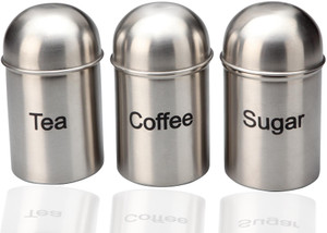 Bhalaria Tea, Coffee and Sugar Jar Set Canisters - 750 ml Stainless Steel Food Storage