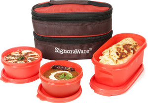 Signoraware Healthy Lunch Box (With Bag) - 500 ml, 200 ml Plastic Food Storage
