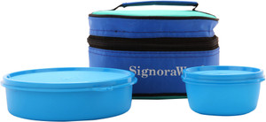 Signoraware Classic Lunch Box (With Bag) - 800 ml, 140 ml Plastic Food Storage