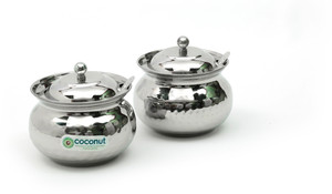 Coconut Hammered Ghee Pot - 250 ml Stainless Steel Food Storage