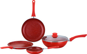 Wonderchef Wonderchef Royal Velvet Red Set of 4Pcs Cookware Set