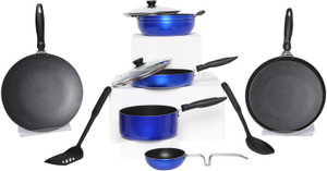 Apex Blue 10 Pcs Non-Stick Cookware Set