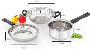 Mahavir 3pc Induction & Lpg Compatible Cookware Set