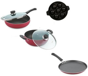Vinod Giftset Nonstick Combo For Deep Kadai 2 6lts Fry Pan 0 22cm Dosa Tawa 25cm Cookware Set Best Price In India Vinod Giftset Nonstick Combo For Deep Kadai 2 6lts Vinod appachetty non stick appam pan with steel lid, 215mm. compare buyhatke com