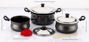 Mahavir Induction Base Non Stick Cook N Serve Set Cookware Set
