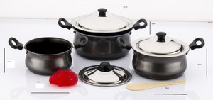 Mahavir Induction Base Non Stick Cook N Serve Set Cookware Set