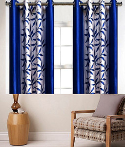 Zesture Polyester Multicolor Printed Eyelet Window Curtain