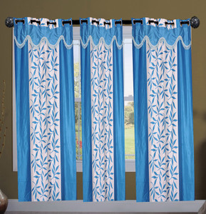 New Ladies Zone Polyester Dark Blue Floral Curtain Door Curtain