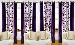 New Ladies Zone Polyester Purple Floral Curtain Door Curtain