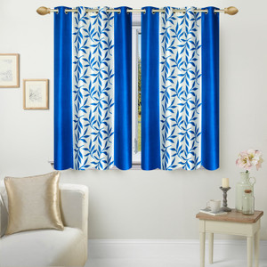 Excel Bazaar Polyester Aqua Floral Eyelet Window Curtain 152 Cm In Height Pack Of 2 Best Price In India Excel