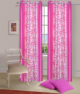 New Ladies Zone Polyester Pink Floral Curtain Door Curtain