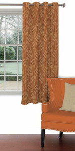 Skipper Blends Rust Abstract Eyelet Window Curtain