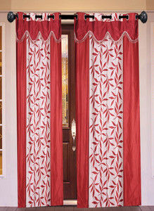 New Ladies Zone Polyester Red Floral Curtain Door Curtain