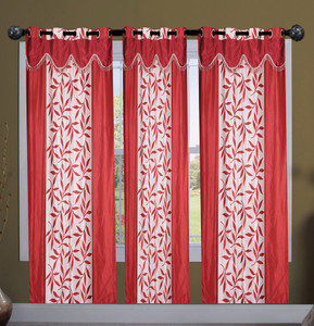 New Ladies Zone Polyester Red Floral Curtain Door Curtain