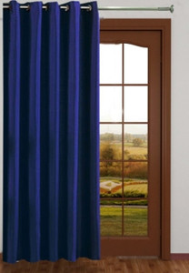 Red Hot Polyester Blue Plain Eyelet Door Curtain