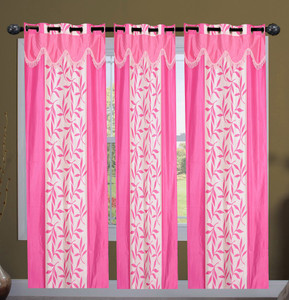 New Ladies Zone Polyester Pink Floral Curtain Door Curtain