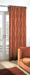 Skipper Blends Rust Abstract Eyelet Long Door Curtain