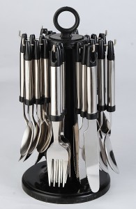Elegant Glory Round Stainless Steel, Plastic Cutlery Set