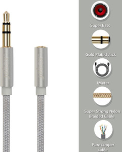 Jabox 3.5 mm Male to 3.5mm Female jack Extension AUX Cable
