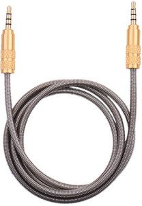 A-ONE RETAIL 3 Ft. Long Metal Braided Heavy-Duty Tangle-Free Cord Design 3.5 MM, Stereo for Mobile, Tablet & Car Player AUX Cable