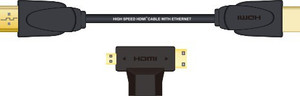 UltraProlink HDMI A-HDMI A cable with mini and micro convertor HDMI Cable